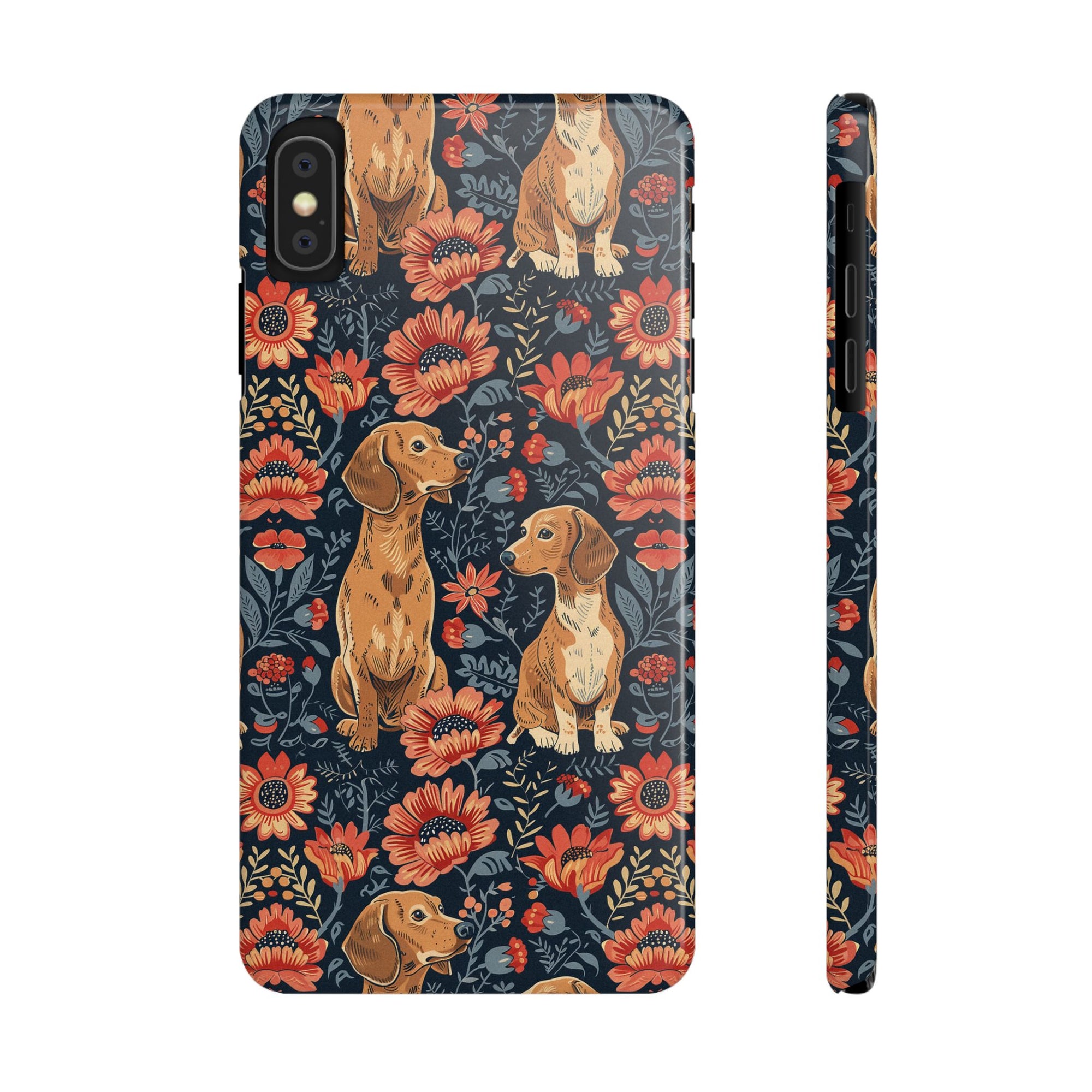 Floral Pawsome Dachsund Delight Slim Phone Cases