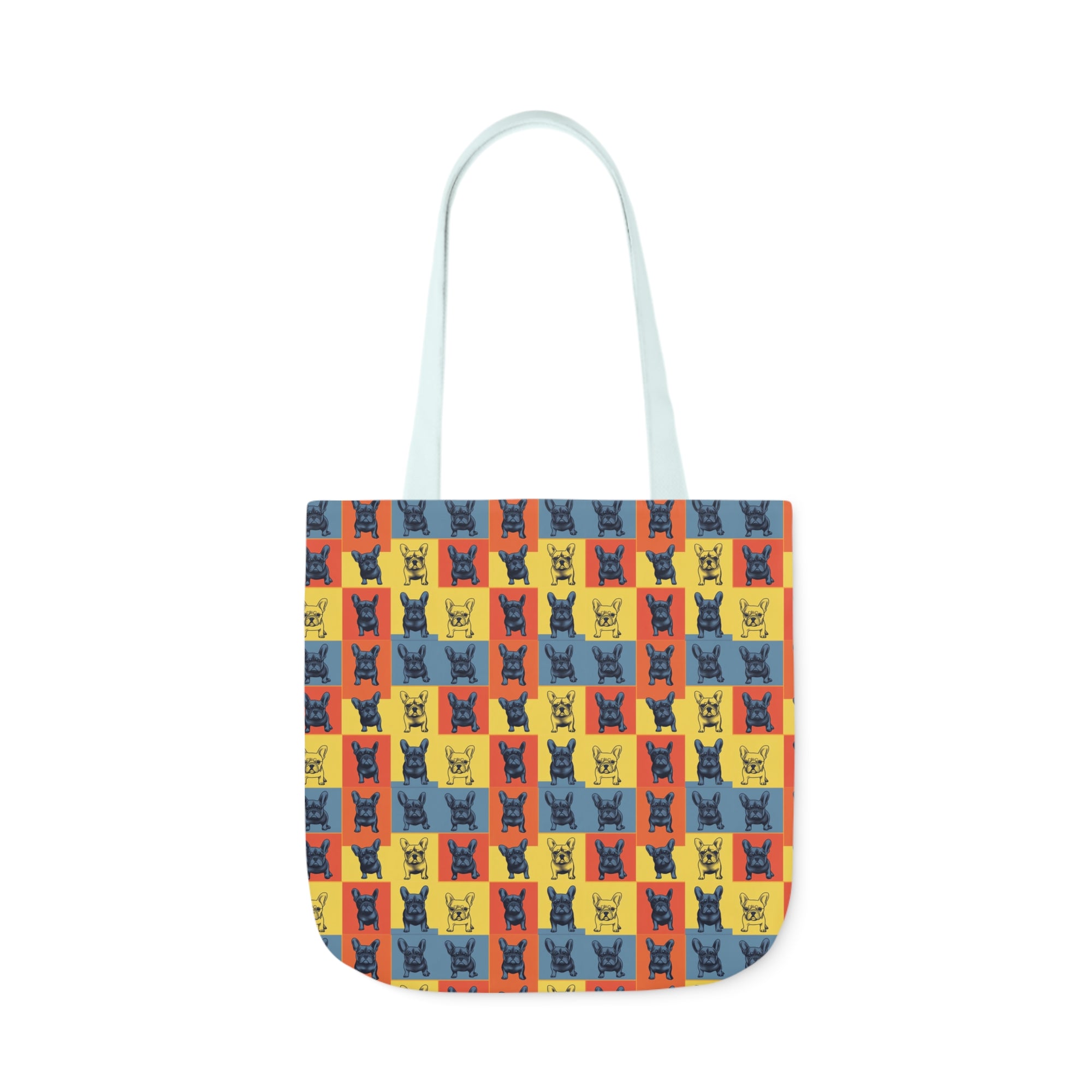 Frenchie Pop Art Pawfection Grid Canvas Tote Bag