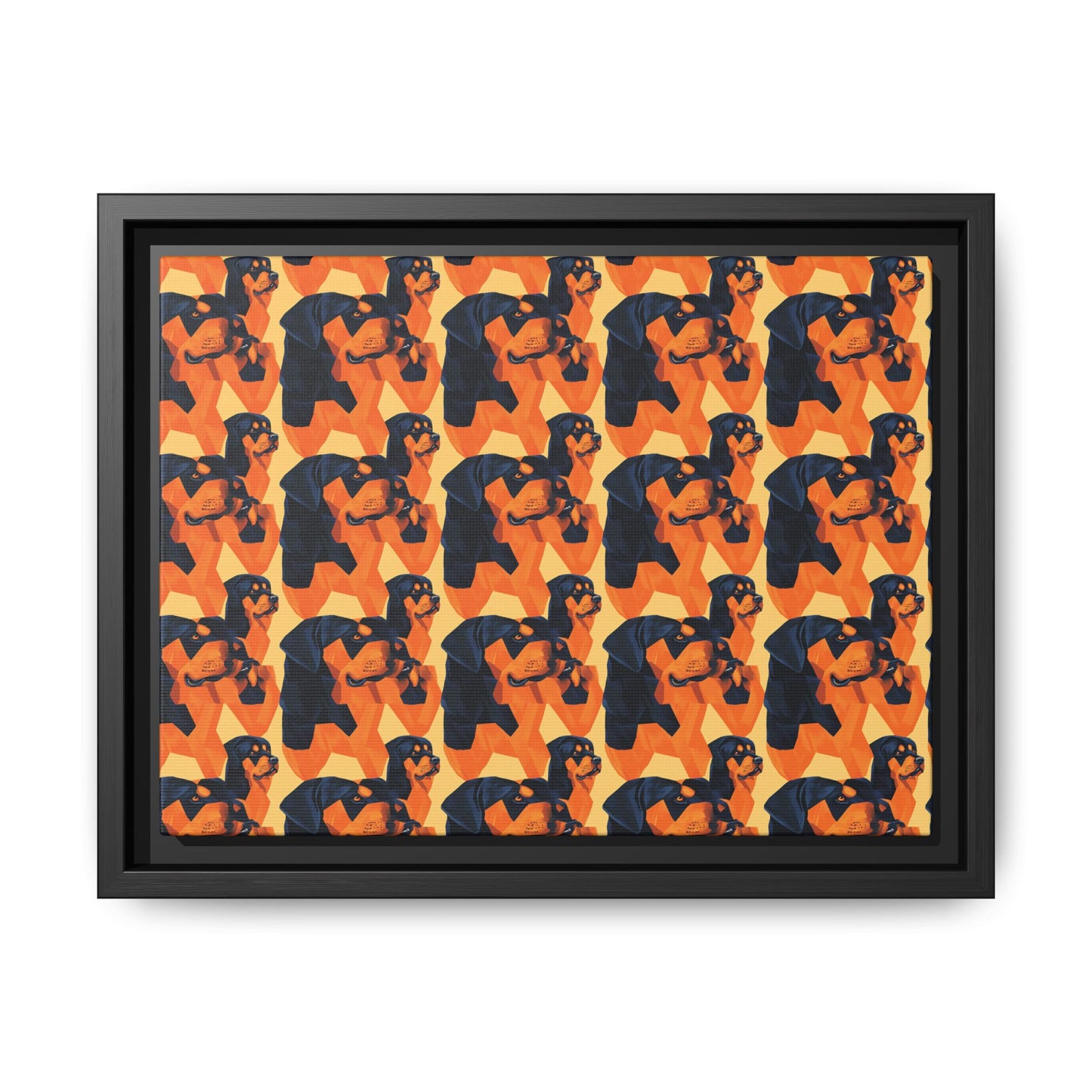 Rottweiler Chic Pawsitivity Matte Canvas, Framed