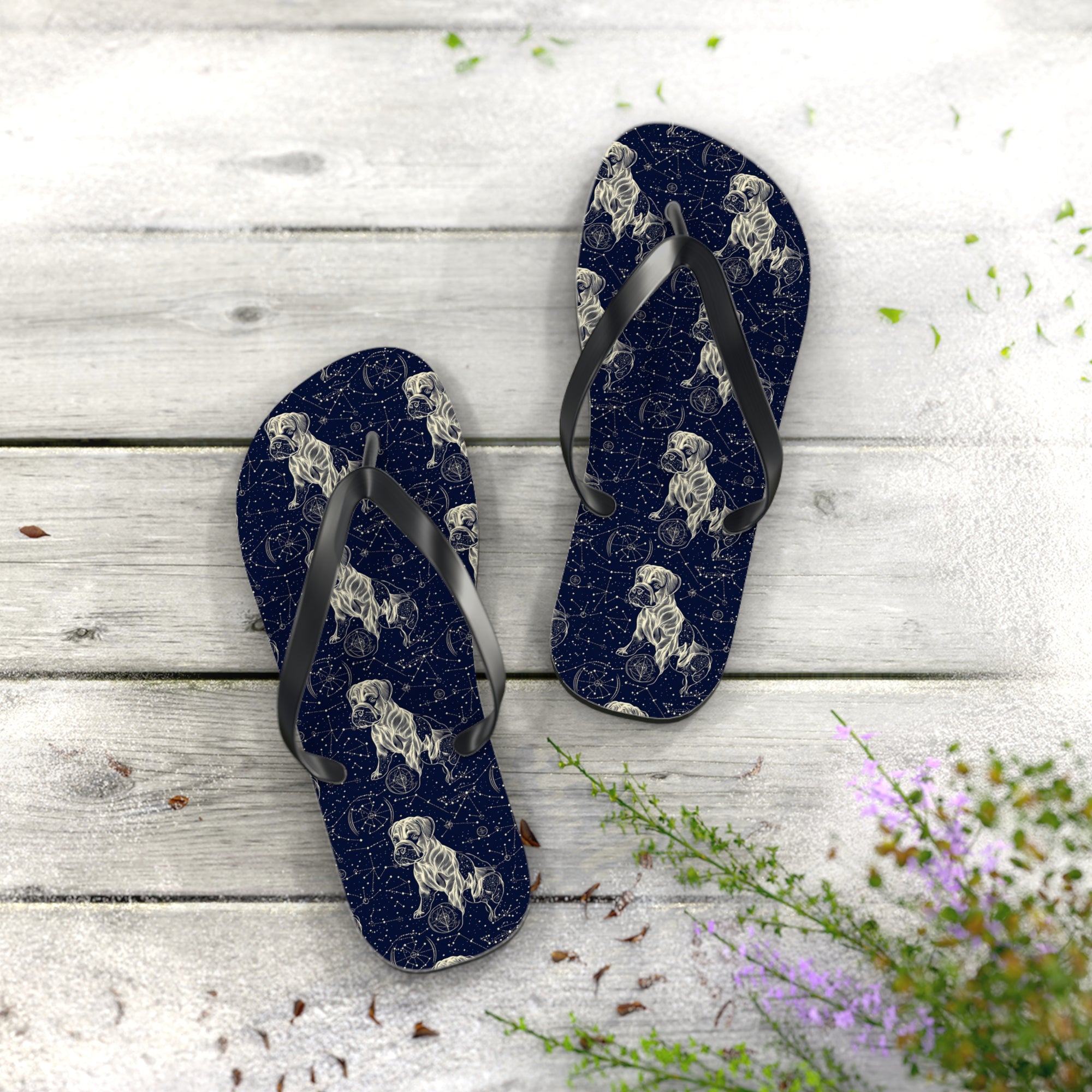 Celestial Boxer Bliss Flip Flops