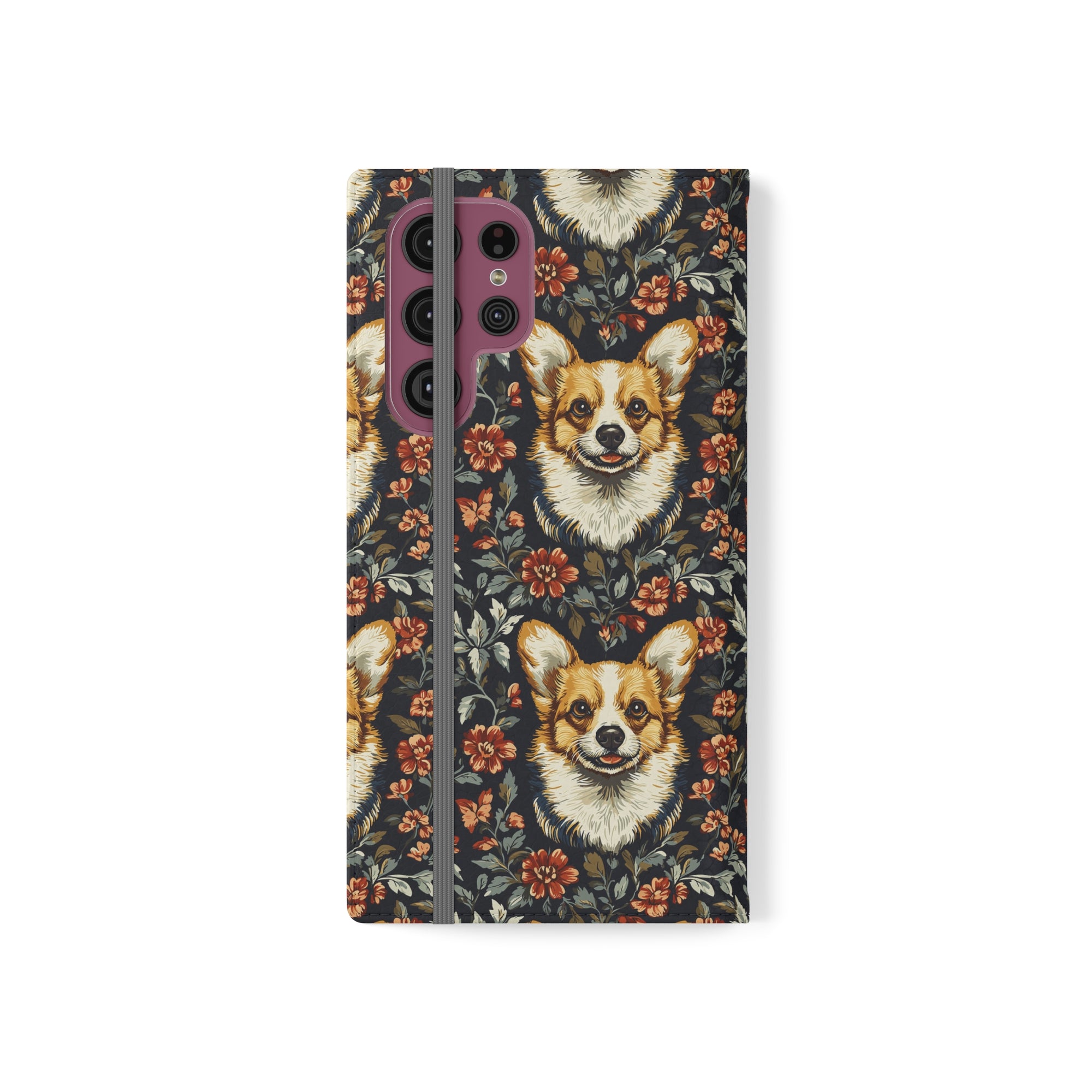 Floofy Corgi Blossom Blast Flip Cases