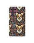 Floofy Corgi Blossom Blast Flip Cases