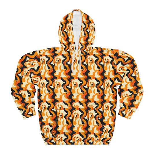 Golden Woof Abstract Glamour Unisex Pullover Hoodie