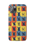 Frenchie Pop Art Pawfection Grid Slim Phone Cases