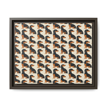 Whimsical Dachsund Dreamcatcher Matte Canvas, Framed