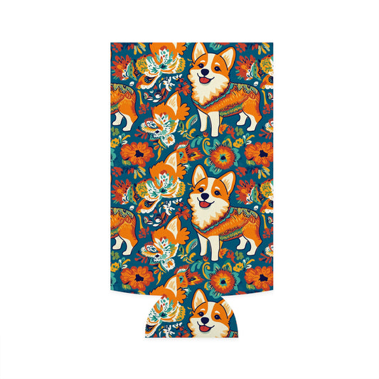 Corgi Carnival Couture Slim Can Cooler