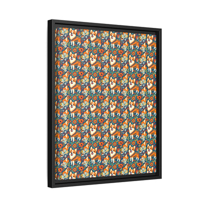 Corgi Carnival Couture Matte Canvas, Framed