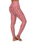 Bubblegum Glamour Bulldog Bouquet High Waisted Yoga Leggings