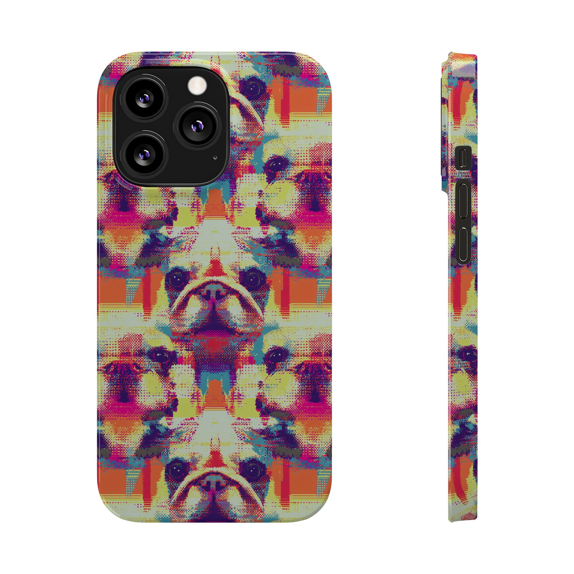 Glitchy Bulldog Blitz Slim Phone Cases