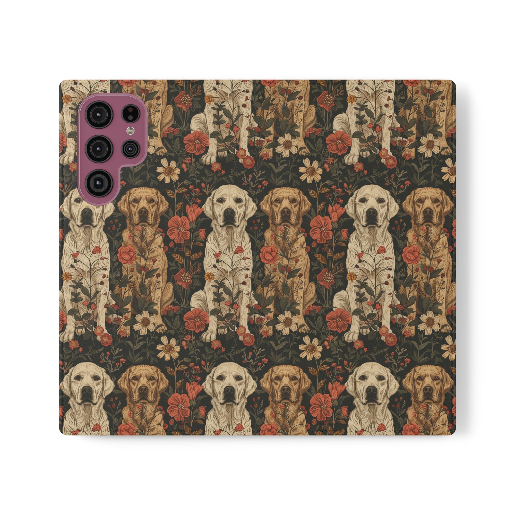 Blossoming Labradors Bouquet Flip Cases