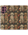 Blossoming Labradors Bouquet Flip Cases