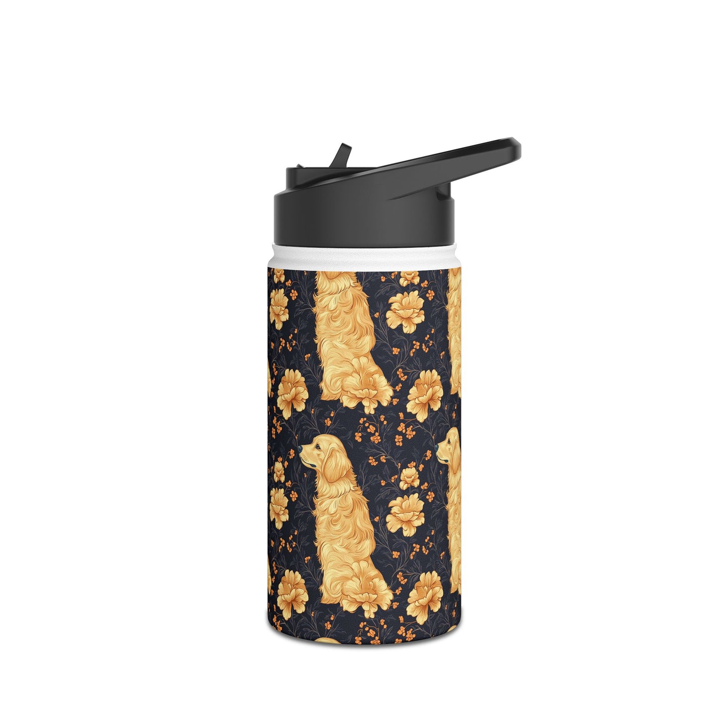 Golden Paws Floral Frenchie Stainless Steel Water Bottle