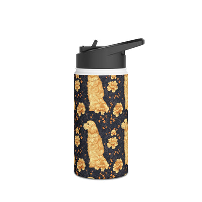 Golden Paws Floral Frenchie Stainless Steel Water Bottle