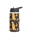 Golden Paws Floral Frenchie Stainless Steel Water Bottle