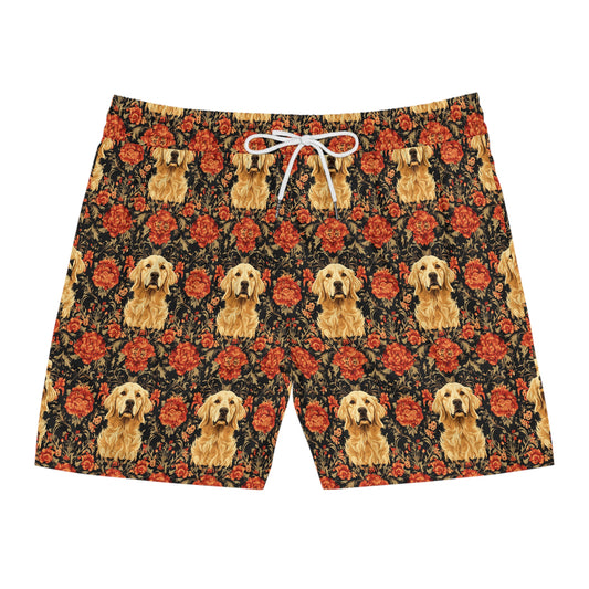 Golden Pawsatronic Tapestry Men's Mid-Length Swim Shorts