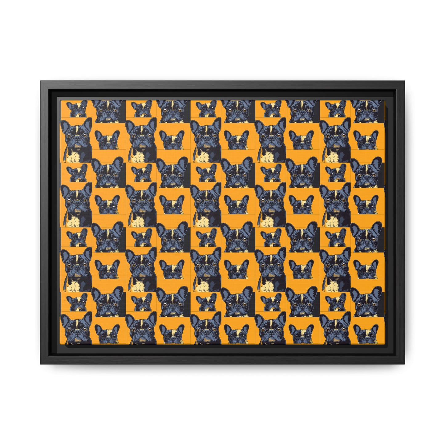 Frenchie Pawsitively Pawsome Peek-a-Boo Perfection Matte Canvas, Framed