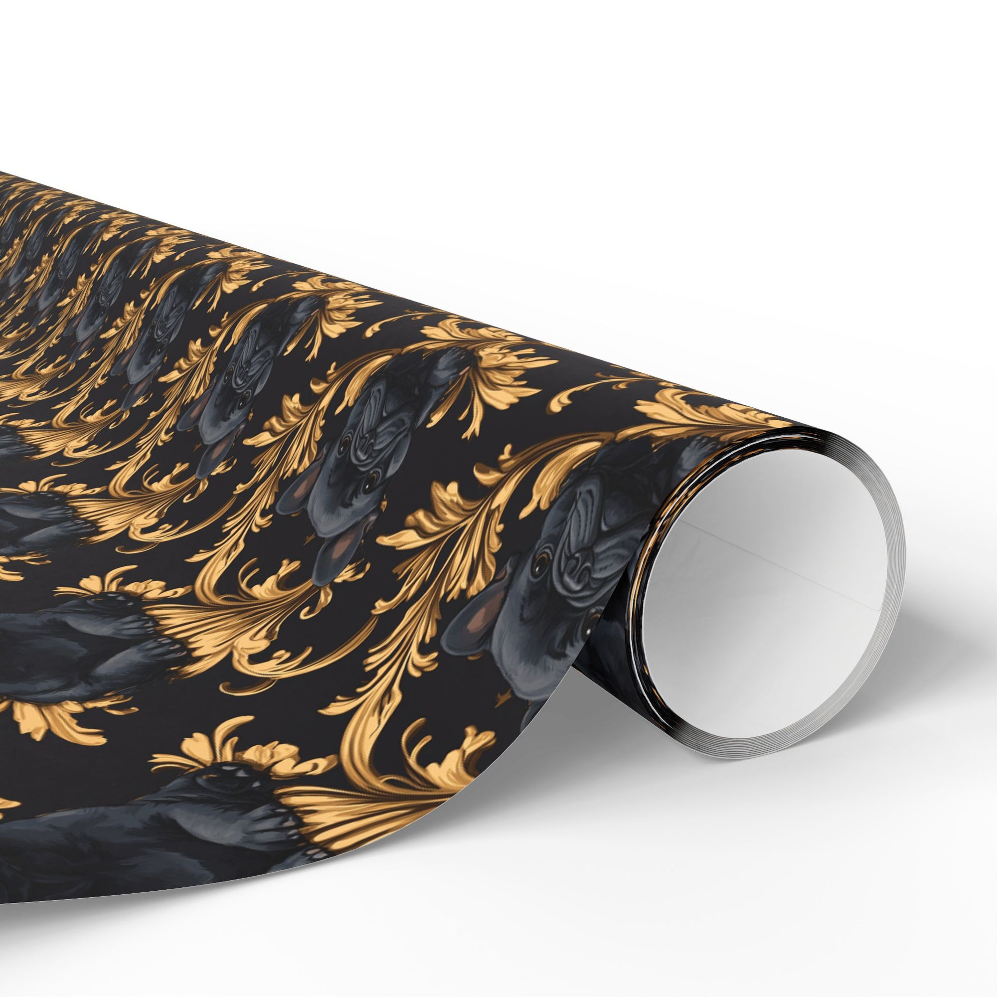 Regal Frenchie Noir Elegance Wrapping Paper