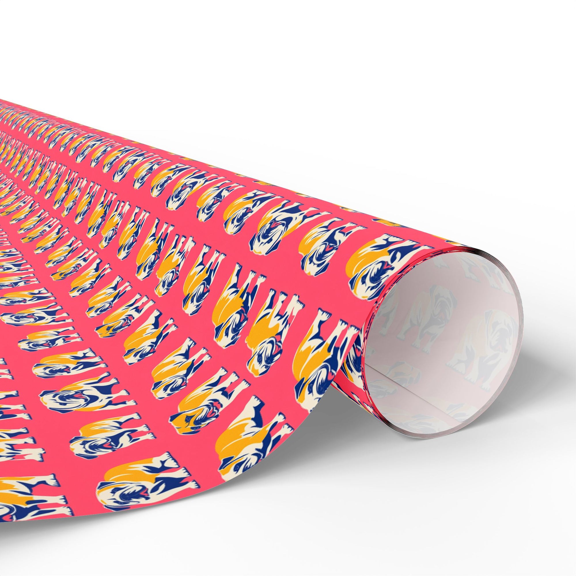 Bubblegum Glamour Bulldog Bouquet Wrapping Paper