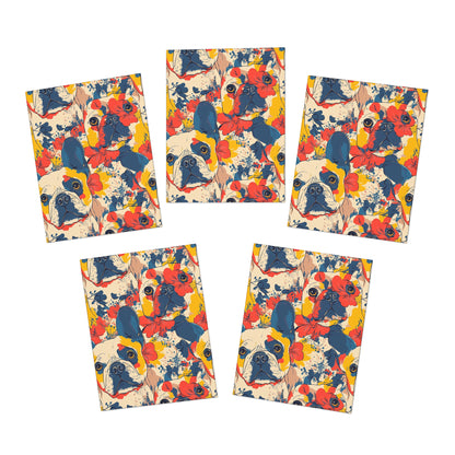 Bloom Pup Frenchietastic Splatter Greeting Cards (5-Pack)