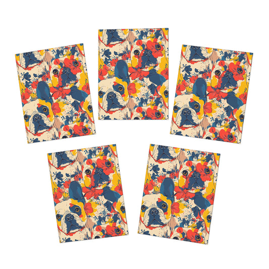 Bloom Pup Frenchietastic Splatter Greeting Cards (5-Pack)