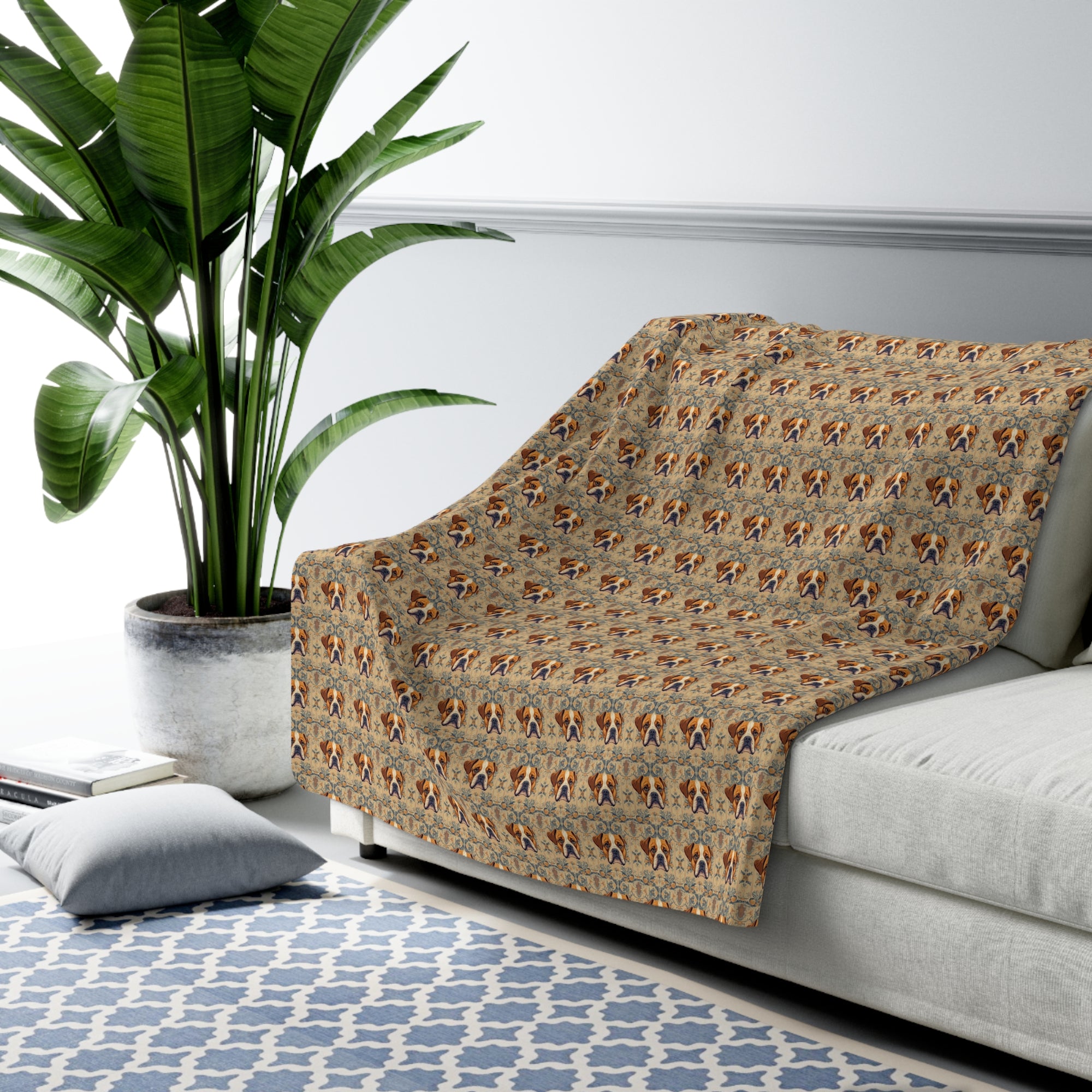 Bowtie Boxer Bliss Sherpa Fleece Blanket