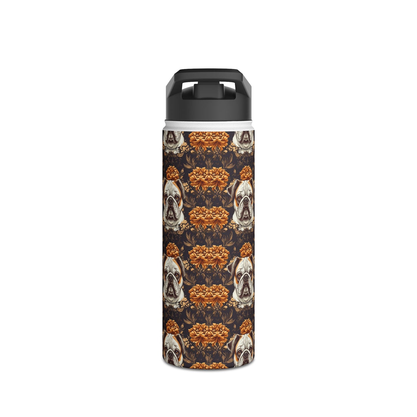 Bloomingly Bulldogistic Bouquet Stainless Steel Water Bottle