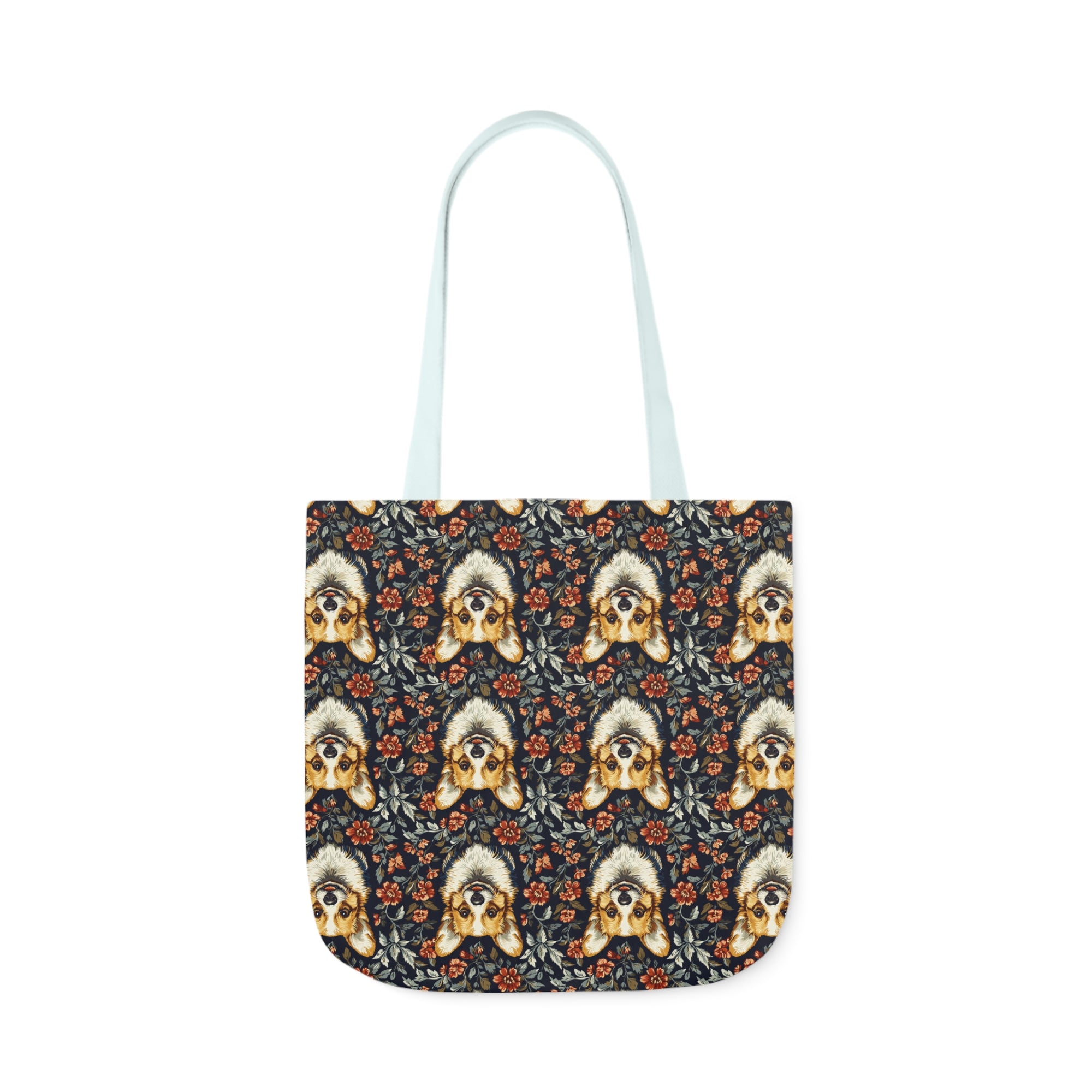 Floofy Corgi Blossom Blast Canvas Tote Bag