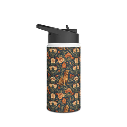 Dazzling Dachsund Blossoms & Foliage Stainless Steel Water Bottle