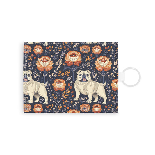 Bulldog Blossom Bonanza Leather Card Holder