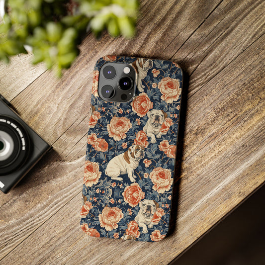 Blooming Bulldog Beauty Slim Phone Cases