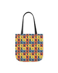 Frenchie Pop Art Pawfection Grid Canvas Tote Bag