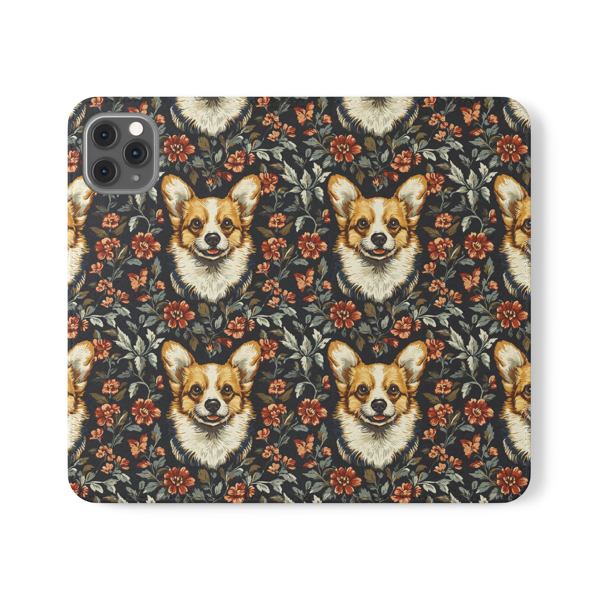 Floofy Corgi Blossom Blast Flip Cases