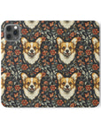 Floofy Corgi Blossom Blast Flip Cases