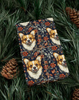 Floofy Corgi Blossom Blast Gift Wrap Papers