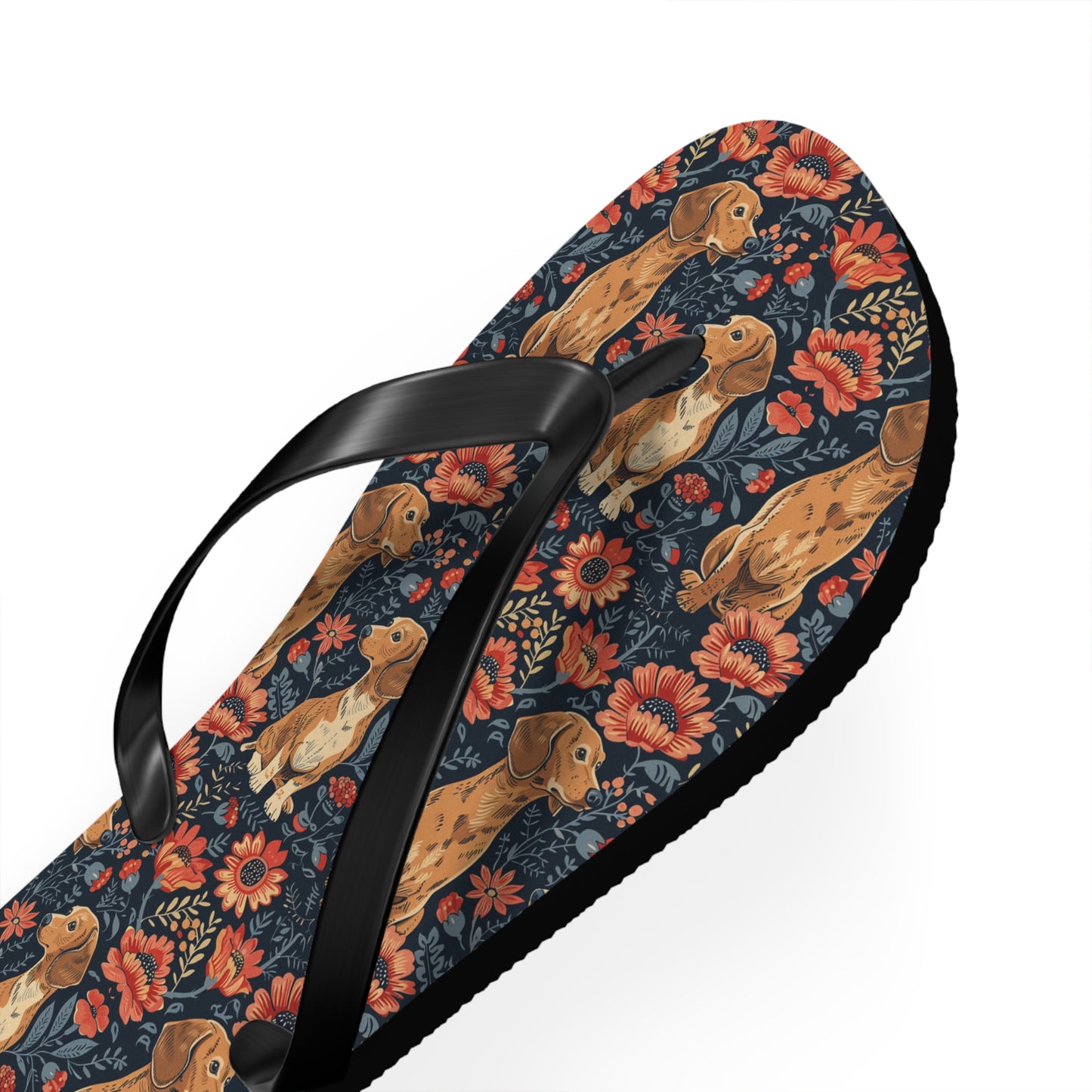 Floral Pawsome Dachsund Delight Flip Flops