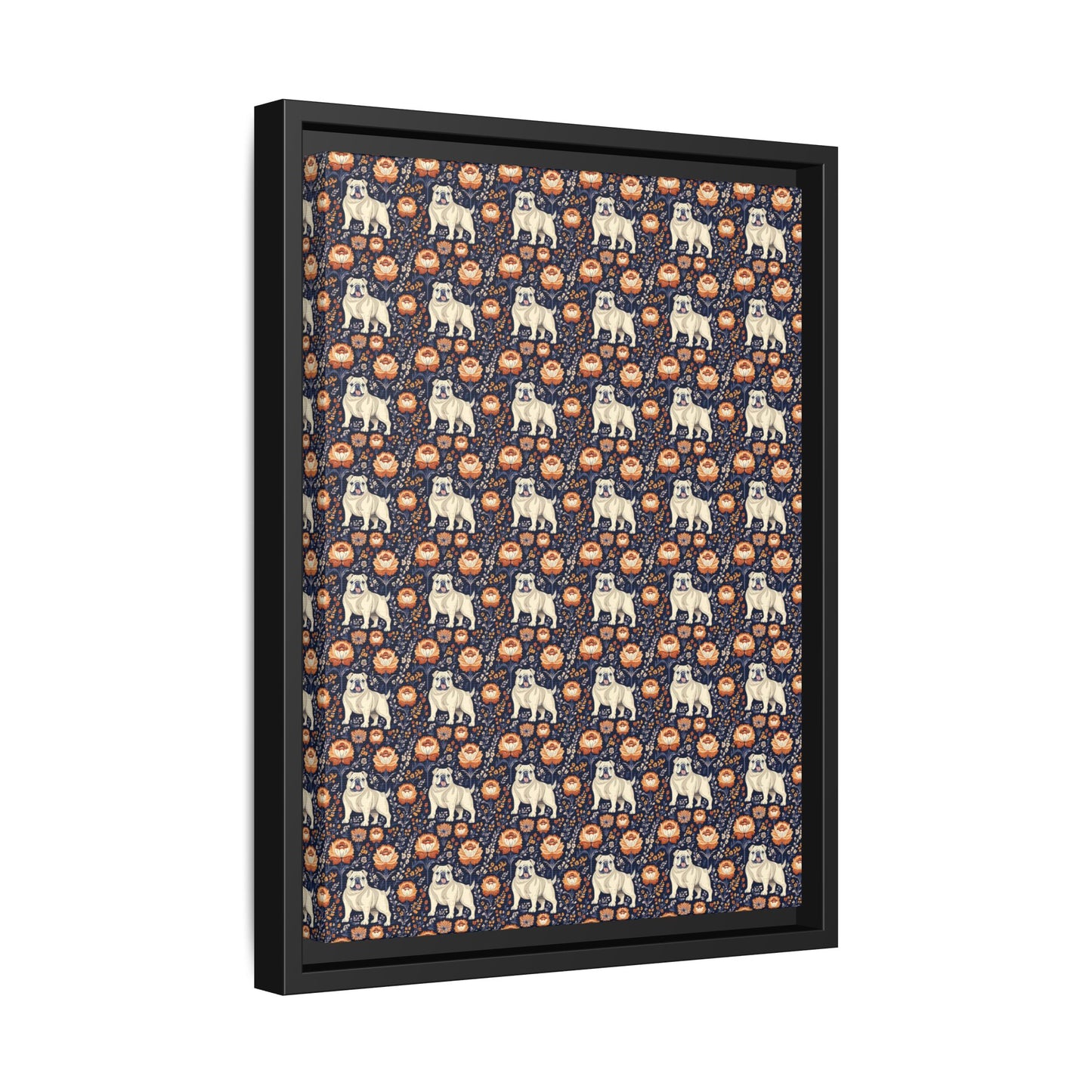 Bulldog Blossom Bonanza Matte Canvas, Framed