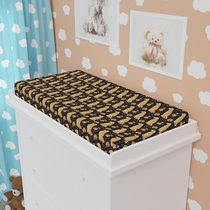 Golden Paws Floral Frenchie Baby Changing Pad Cover