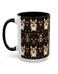 Nighttime Corgi Glow Stride Accent Coffee Mug