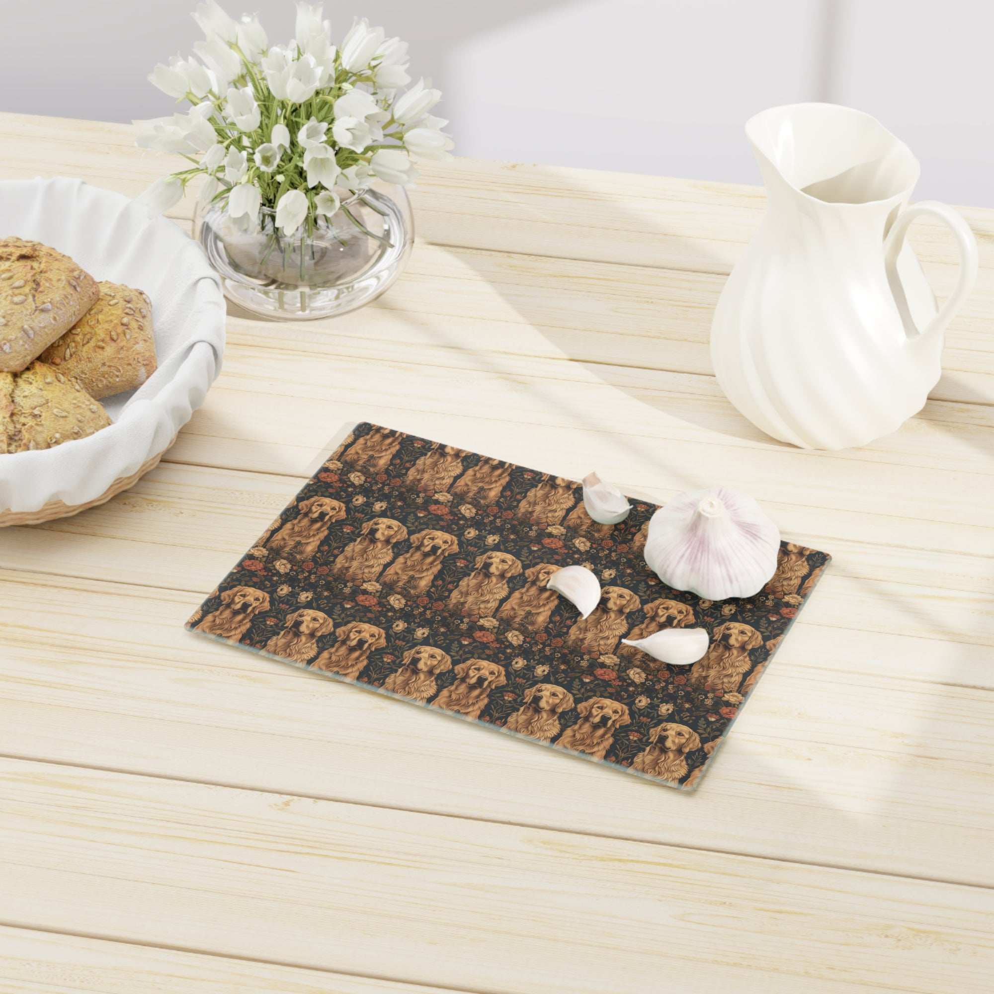 Fanciful Golden Paradise Blossom Cutting Board