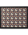 Bulldog Blossom Bonanza Matte Canvas, Framed