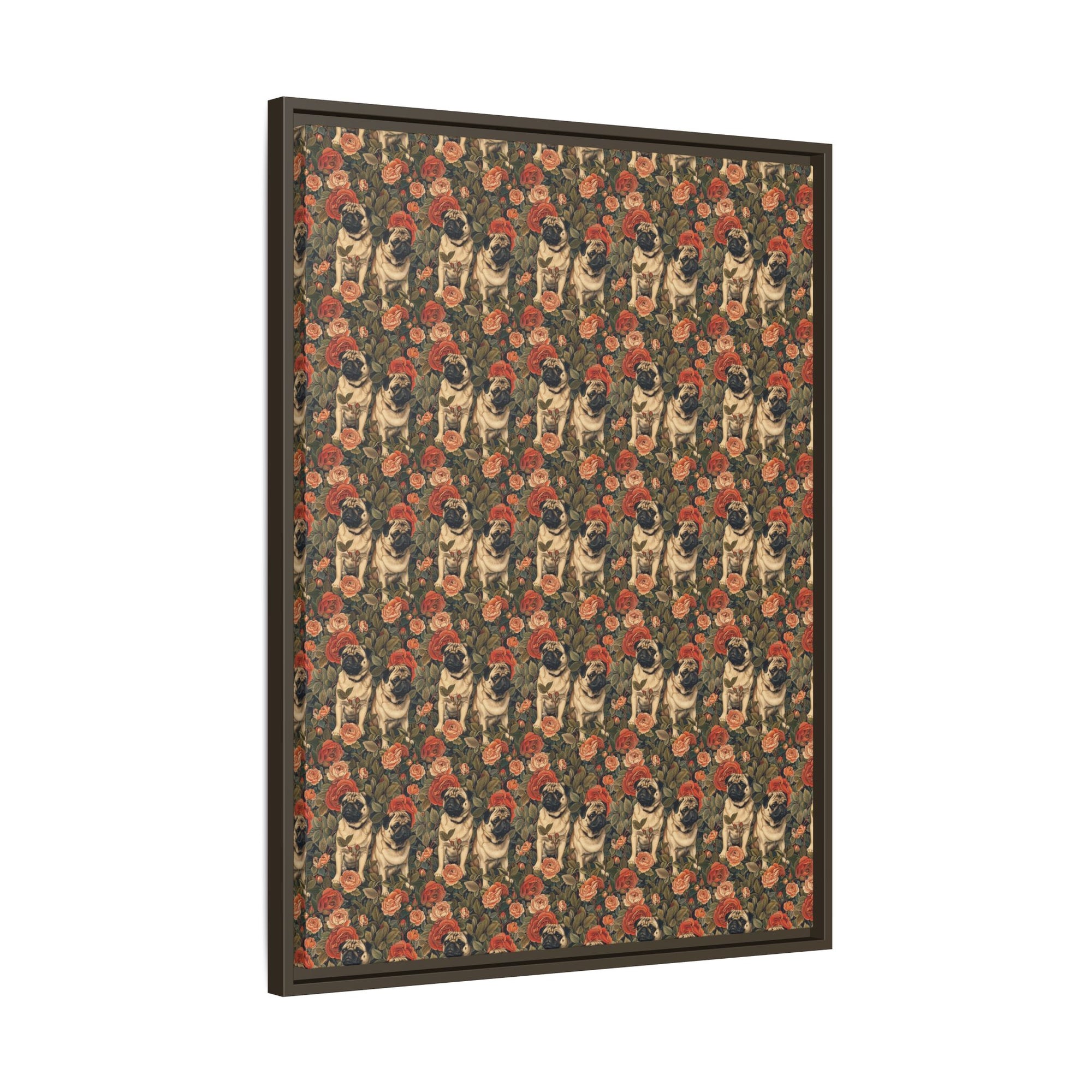 Blooming Pug Paradise Matte Canvas, Framed