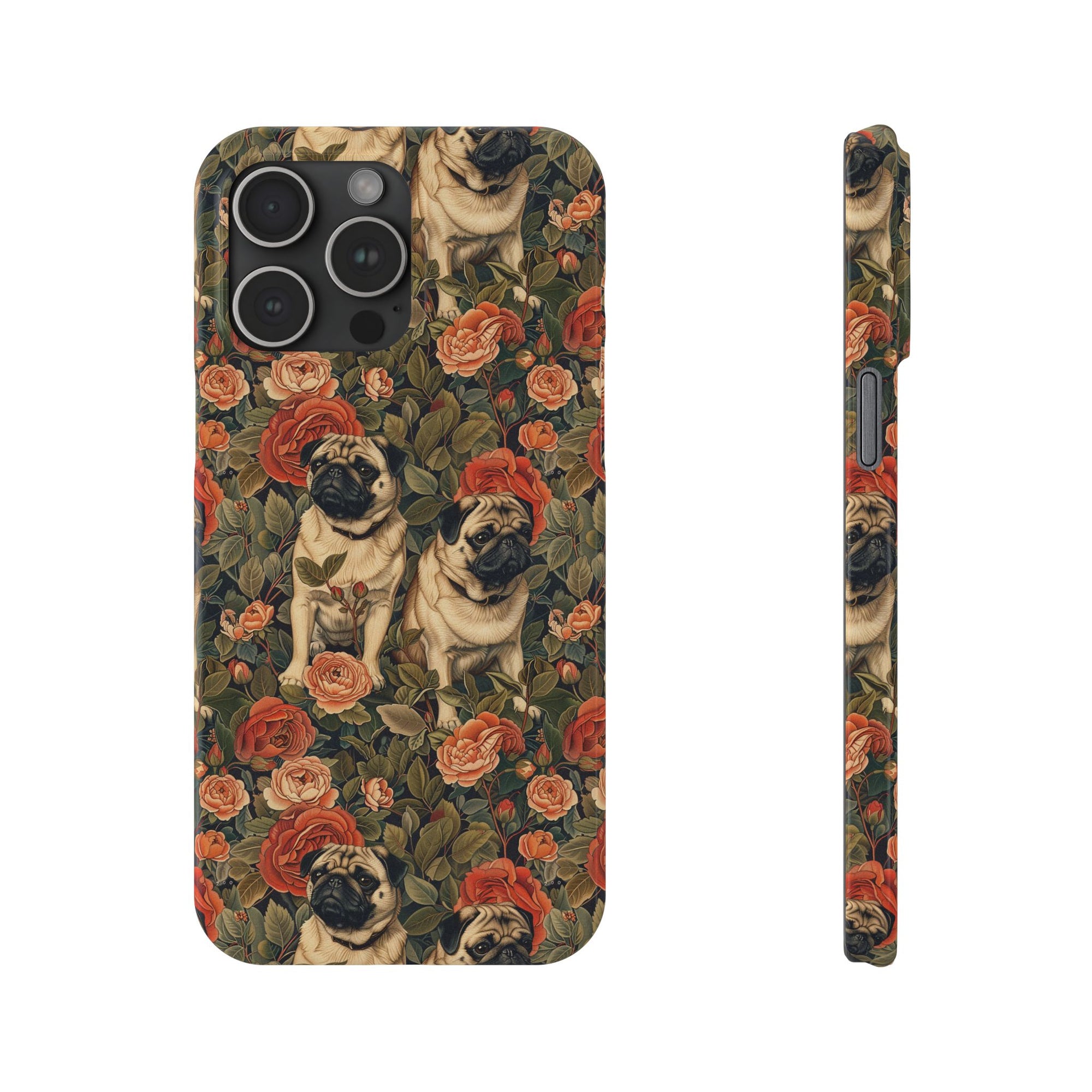 Blooming Pug Paradise Slim Phone Cases