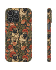 Blooming Pug Paradise Slim Phone Cases