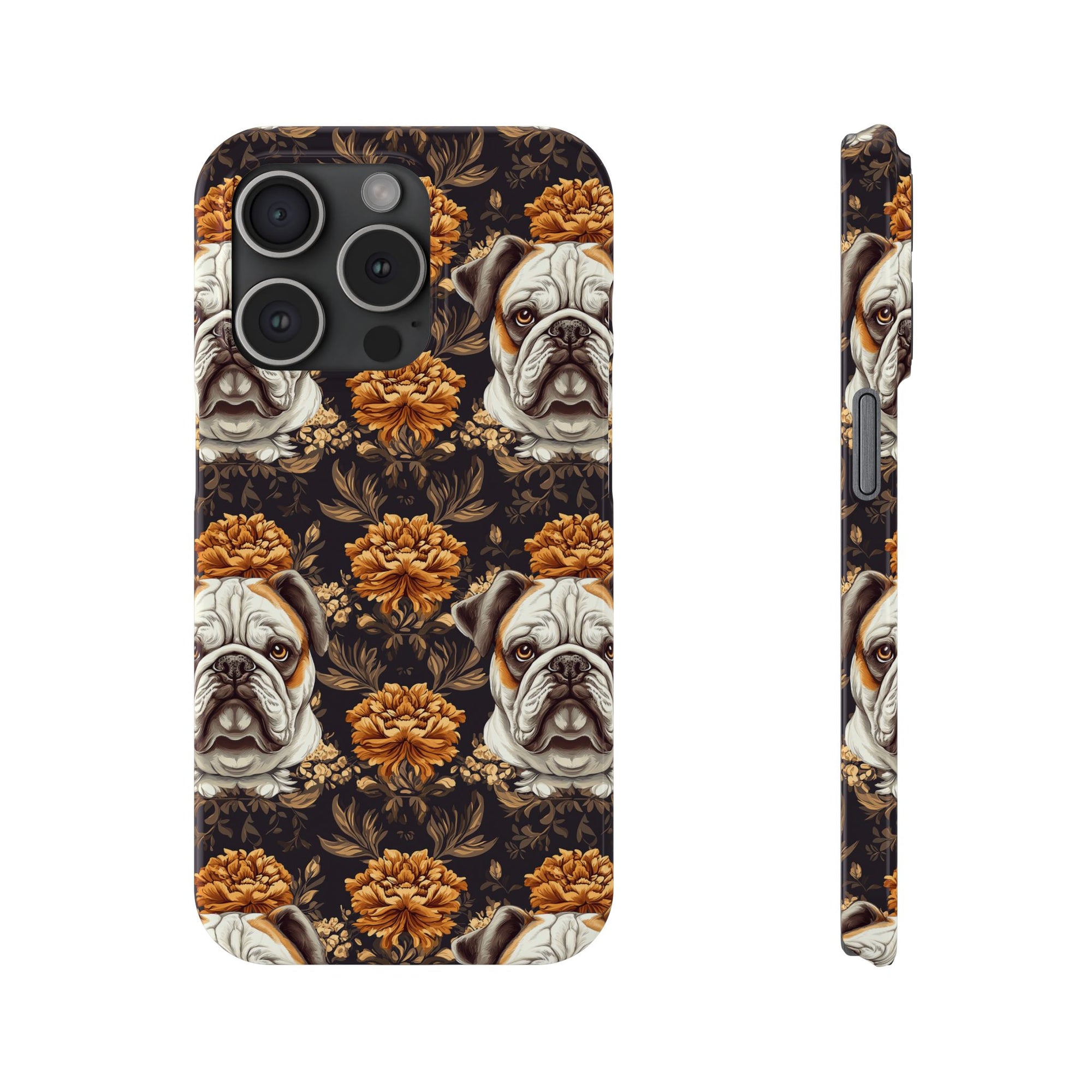 Bloomingly Bulldogistic Bouquet Slim Phone Cases