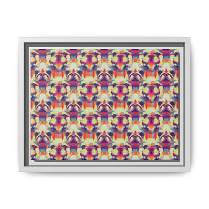 Glitchy Bulldog Blitz Matte Canvas, Framed