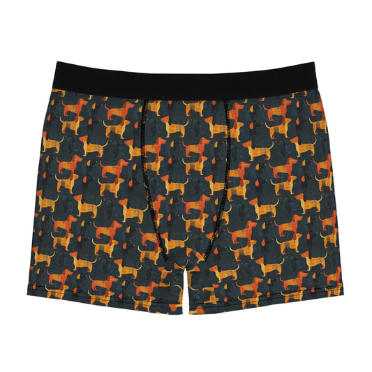 Dapper Dachshund Noir Glow Men's Boxer Briefs