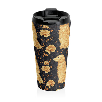 Golden Paws Floral Frenchie Stainless Steel Travel Mug