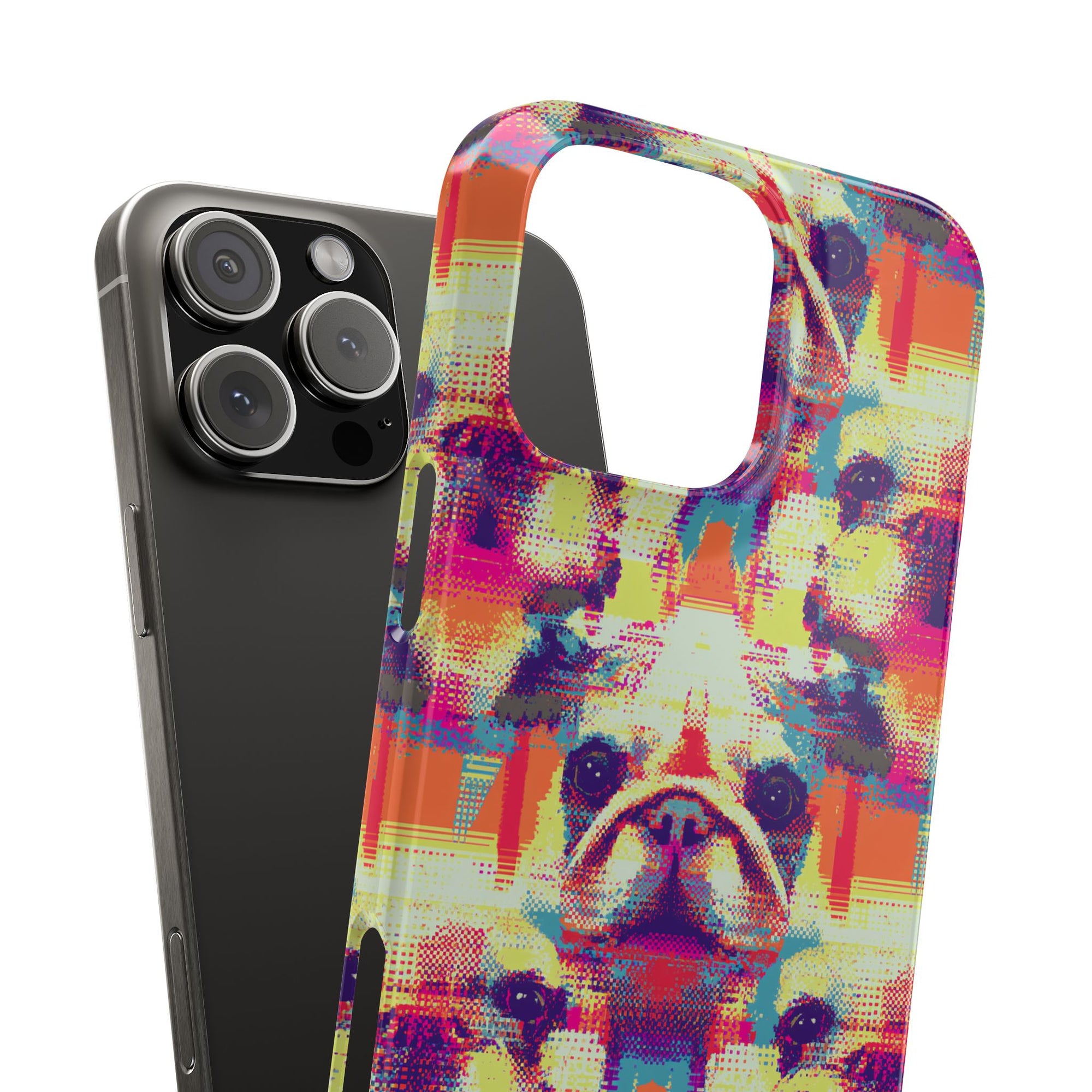 Glitchy Bulldog Blitz Slim Phone Cases