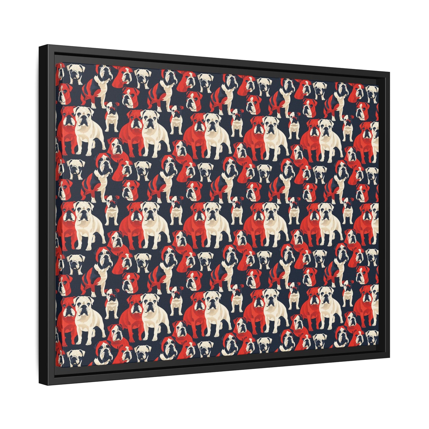 Bulldoggy Bliss Chomper Matte Canvas, Framed