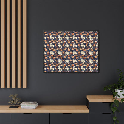 Bulldog Blossom Bonanza Matte Canvas, Framed